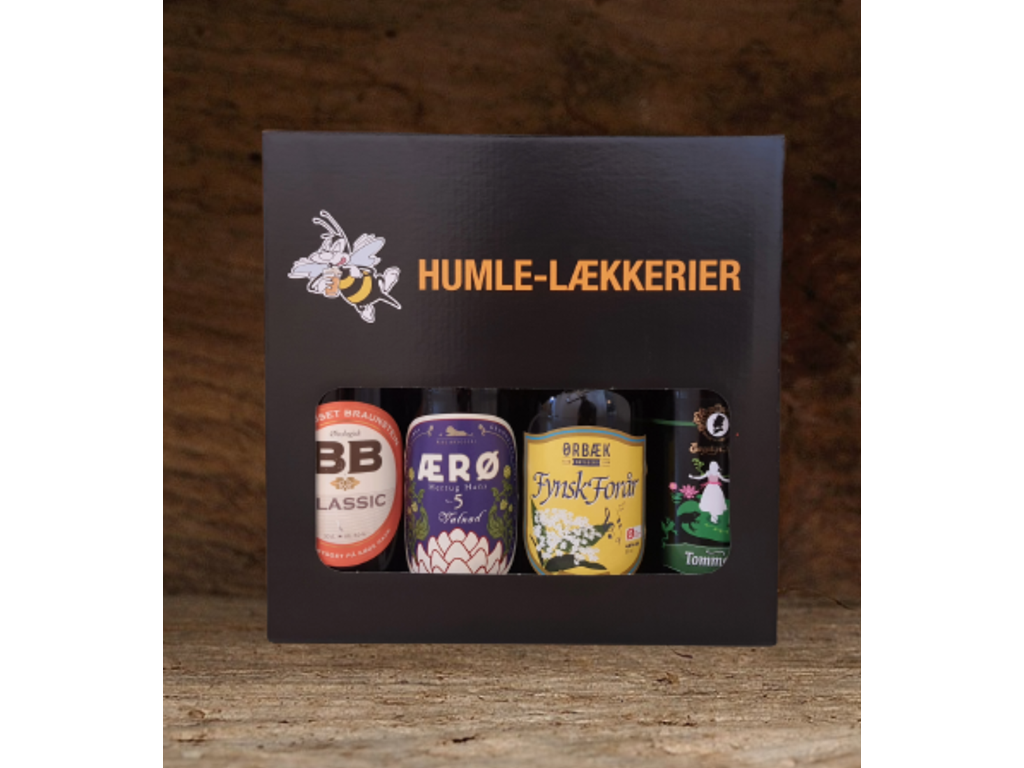 Humle-Lækkerier Gaveæske med 4 øl 50 cl. 